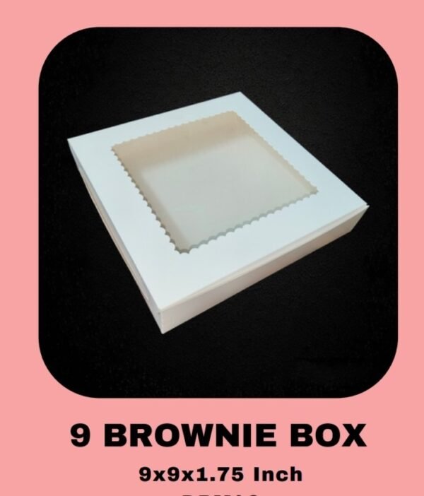 9 Pcs Brownie White Box | Box Measurement 9*9*1.75