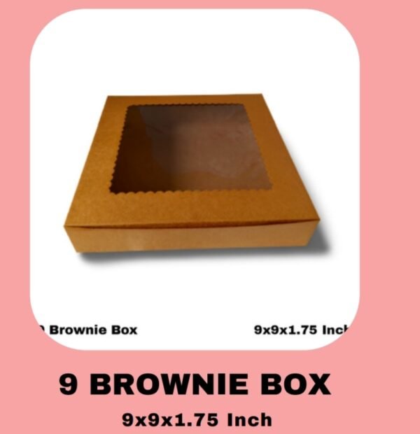 9 Pcs Brownie Kraft Box | Box Measurement 9*9*1.75