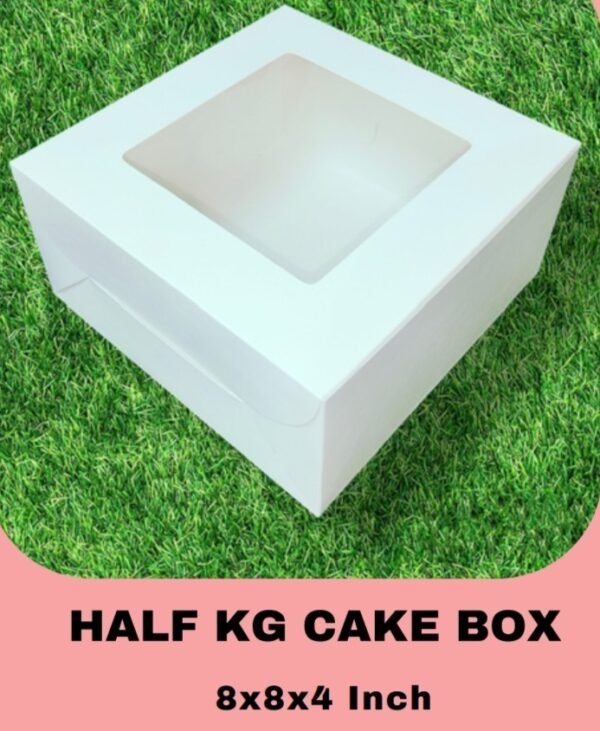 Half Kg white Cake Box | Box Measurement 8*8*4