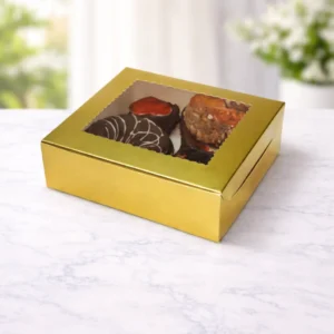 Brownie 4 pcs Golden Gifting Box | 6*6*1.75 inch | Best for corporate and return gifting