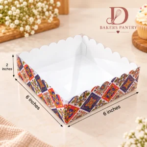 4 Pc Brownie Box With Transparent Lid | 6"*6"*2" Size