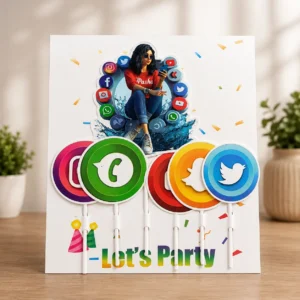 Social Media Theme Cake Topper