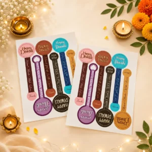 Diwali Sticker for PET Bottles | 12 stickers in 1 pack