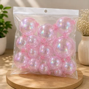 Translucent Iridescent pink Faux Ball