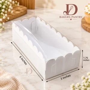 Two piece Brownie box White with Transparent Lid  | 6 * 3* 1.75 Inches