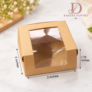 kraft Single piece Brownie box | 3 * 3* 1.75 Inches