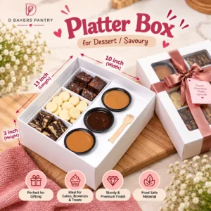 3 in 1 Dessert Box with 6 compartment With Transparent Lid | Perfect for Gifting